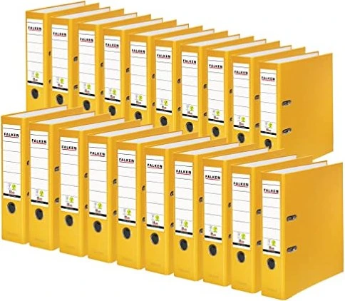 Falken Color Ordner 2-Ring PP, 80mm, A4, gelb, 20er-Pack