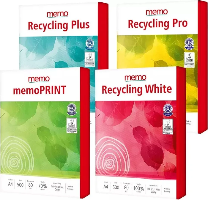 Memo Recycling Paket Universalpapier matt weiß, A4, 80g/m², 2000 Blatt (K446103)