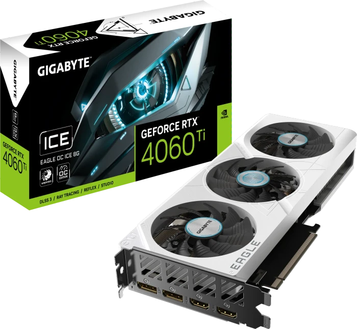 GIGABYTE GeForce RTX 4060 Ti Eagle OC ICE 8G, 8GB GDDR6, 2x HDMI, 2x DP