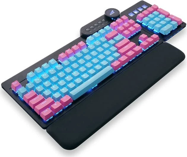 Mountain Mineral Keycap Set, Kunststoff (PBT) Double-Shot, rosa/blau, 113 Tasten (104+9), ANSI-US