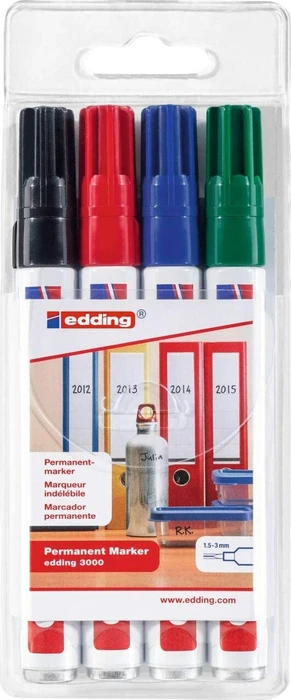 edding 3000 Permanentmarker sortiert, 4er-Set