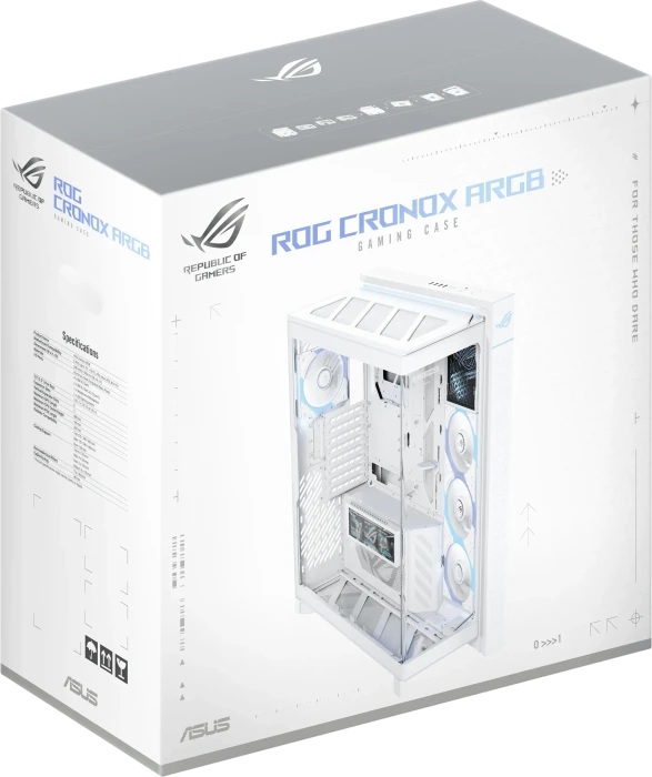 ASUS ROG Cronox GR801 Curve TG ARGB White, Glasfenster