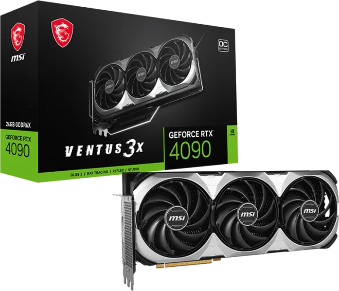 MSI GeForce RTX 4090 Ventus 3X E 24G, 24GB GDDR6X, 2x HDMI, 2x DP