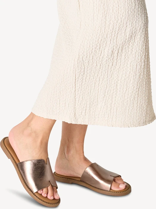 Tamaris Lederpantolette metallic (Damen)