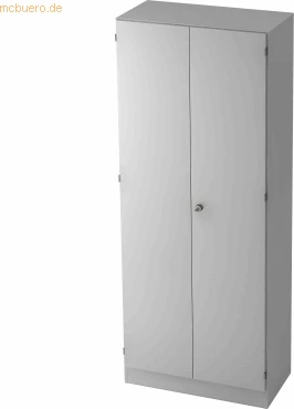 Hammerbacher Garderoben-Schrank 5OH V6200, Streifengriff, grau/grau, Schrankwand
