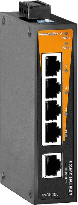 Weidmüller BL-Series Industrial Railmount Switch, 5x RJ-45