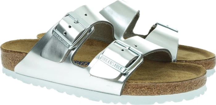 Birkenstock Arizona Naturleder metallic silver (Damen)