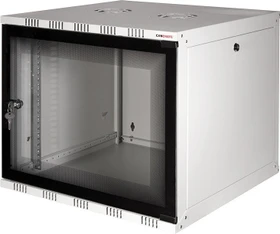 LogiLink Canovate SOHO Wandgehäuse 15HE, Sicherheitsglastür, grau, 550mm tief