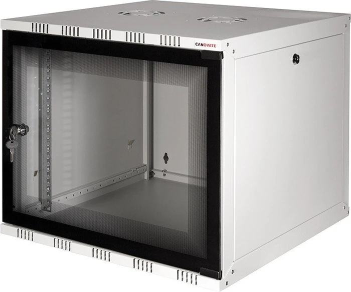 LogiLink Canovate SOHO Wandgehäuse 15HE, Sicherheitsglastür, grau, 550mm tief