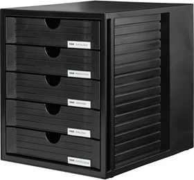 HAN Systembox Schubladenbox, 5 Schubladen, schwarz