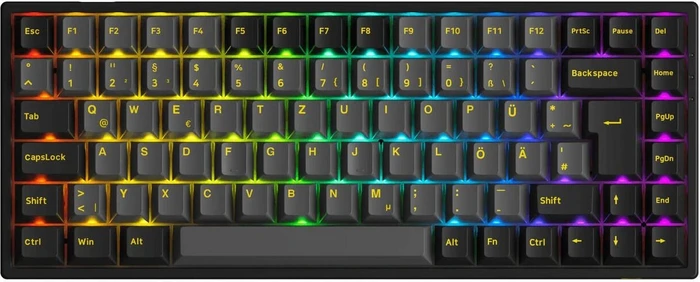 Akko 3084B Plus, ASA Profil, LEDs RGB, Black & Gold, V3 Pro Cream Yellow, USB/Bluetooth, DE