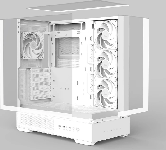 Zalman P40 Prism Plus White, weiß, Glasfenster