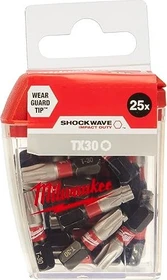 Milwaukee Shockwave Torx Bit 1/4", T30x25mm, 25 Stück