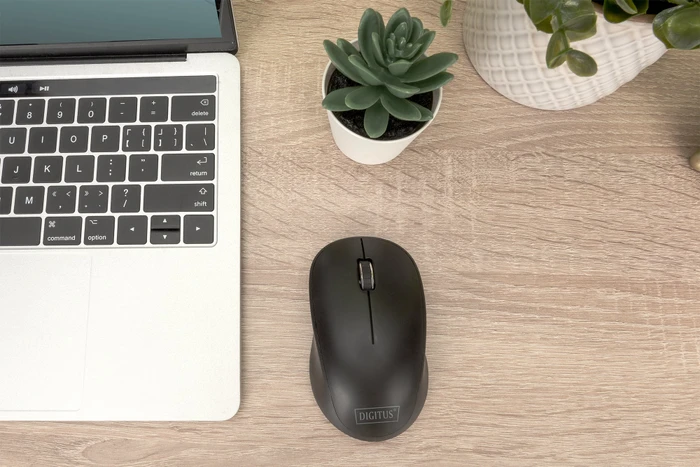 Digitus Silent Wireless Optical Mouse, 3 Tasten, schwarz, USB