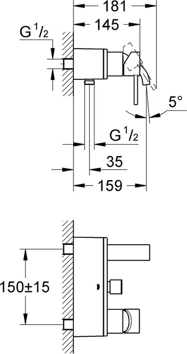 Grohe Allure Einhand-Wannenarmatur 1/2" chrom