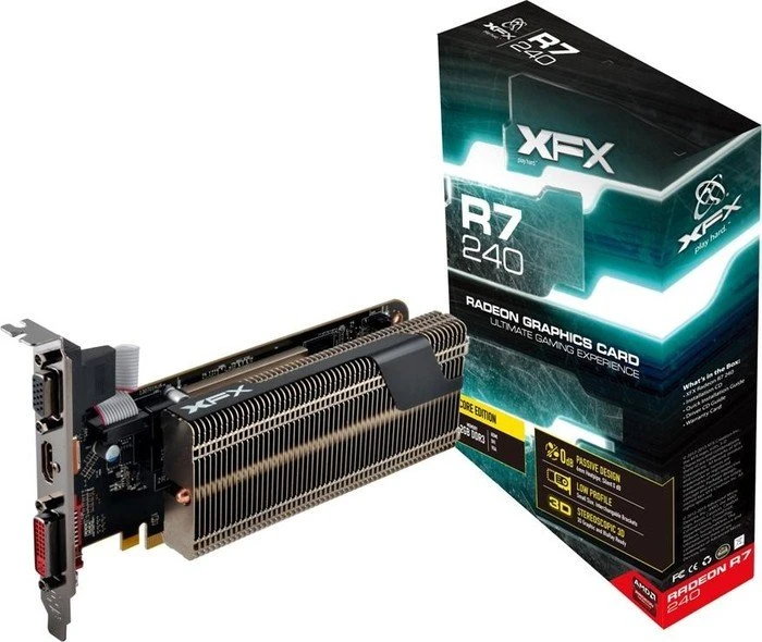 XFX Radeon R7 240 Core Edition passiv, 1GB DDR3, VGA, DVI, HDMI