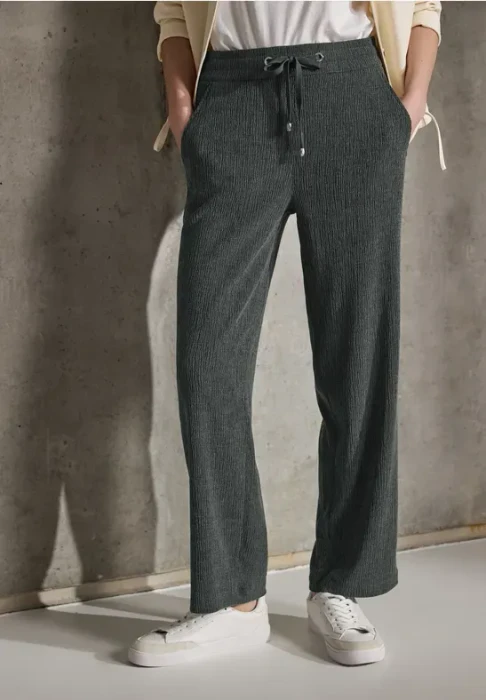 Street One Straight Leg Struktur Hose desert pine green (Damen)