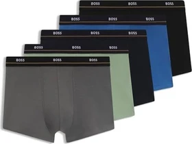 Boss Stretch Cotton Logo Waistband 5er Boxer Briefs grau/grün/blau/schwarz (Herren)