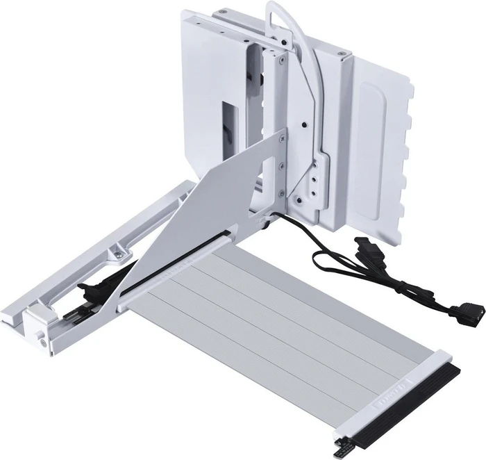 Lian Li Riser Card Vertical GPU Kit, inkl. PCI-Slot Blende für Lian Li, gewinkelt, PCIe 5.0, 200mm, weiß