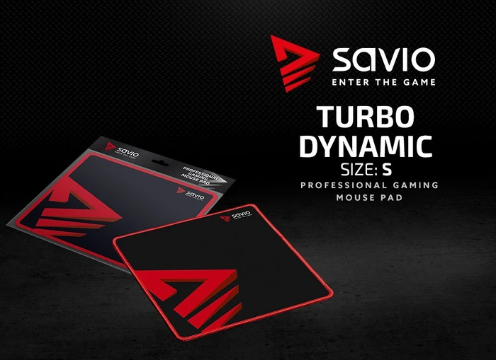 Savio Turbo Dynamic S Gaming Mauspad, schwarz/rot