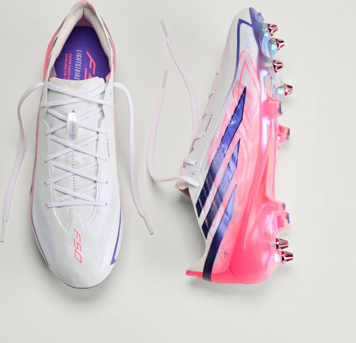 adidas F50 Hyperfast Elite SG cloud white/solar purple/solar turbo