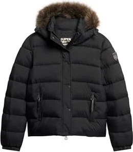 Superdry Faux Fur Short Hooded Puffer Jacke jet black (Damen)