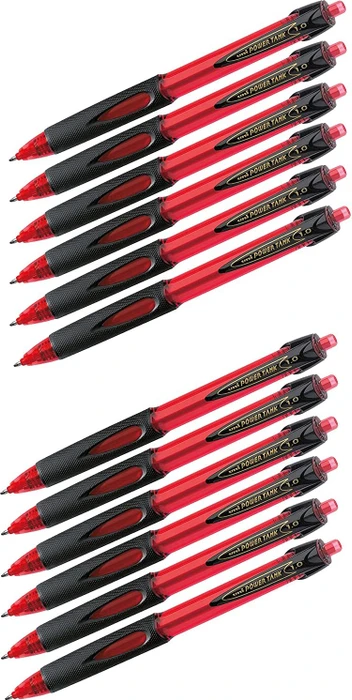 Uni-Ball Power Tank SN-220 Kugelschreiber rot/grau, 12er-Pack
