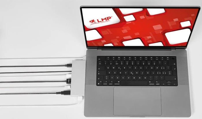 LMP USB-C Compact Dock 2, silber, 2x Thunderbolt 4 [Stecker]