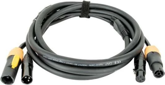 DAP Audio FP22 Hybrid Cable - Power Pro True & 3-pin XLR, schwarz