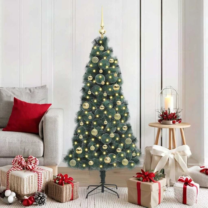 vidaXL Künstlicher Weihnachtsbaum, 150cm, inkl. LED-Beleuchtung (3396157)