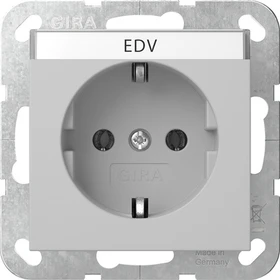 Gira SCHUKO-Steckdose 16 A 250 V~ mit Beschriftungsfeld System 55, grau matt