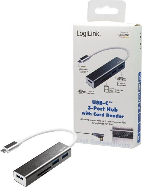 LogiLink Dual-Slot-Cardreader, USB-C 3.0 [Stecker]