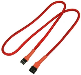 Nanoxia 3-Pin Verlängerung, sleeved, 60cm, rot (NX3PV60R)