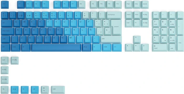 Glorious GPBT Keycaps, Kunststoff (PBT), Caribbean Ocean, blau, 115 Tasten (105+10), ISO-ES