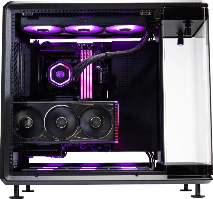 Cooler Master MasterFrame 360 Panorama, schwarz, Glasfenster