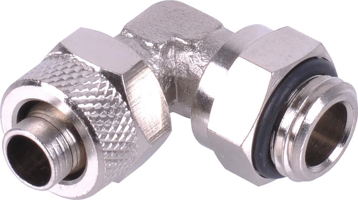 Aquatuning 90° Schlauchanschluss, G1/4" auf 10/8mm, vernickelt