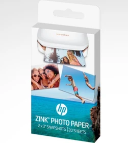 HP ZINK Sticker Fotopapier glänzend weiß, 50x76mm, 20 Blatt
