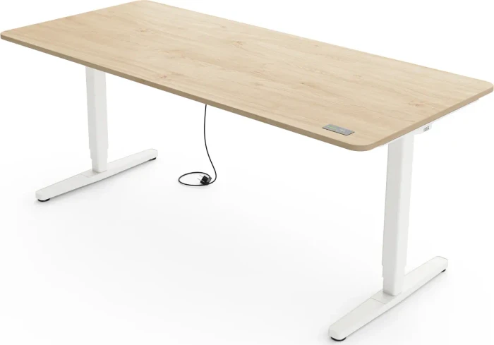 Yaasa Desk Pro elektrisch höhenverstellbarer Sitz-Steh-Schreibtisch 200x80cm Eiche/weiß