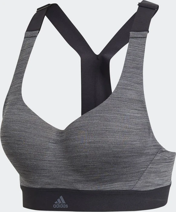 adidas Stronger For It Racer-Back Heather Sport-BH dark grey heather/black (Damen)
