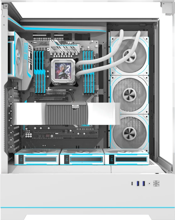 DarkFlash DY450L Pro White, Glasfenster