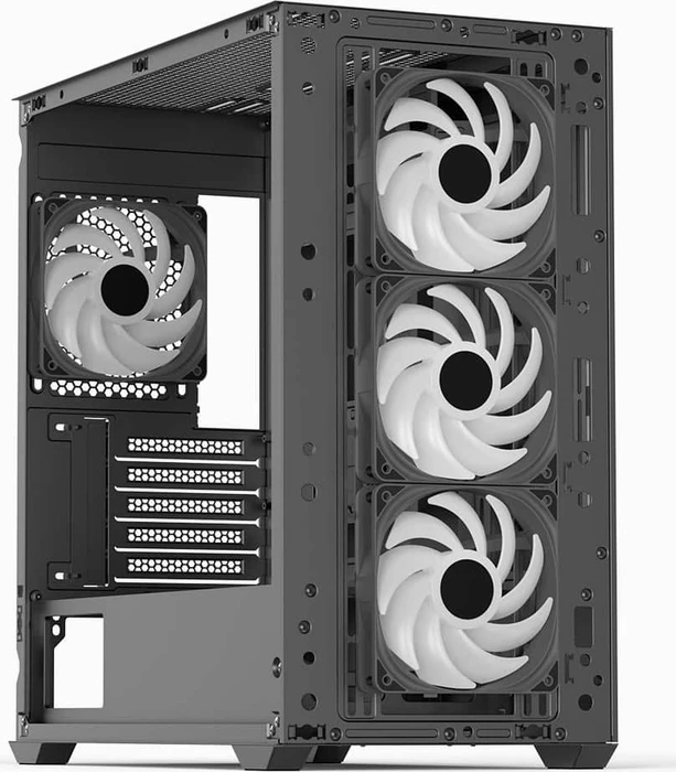 AeroCool D302A Black, inkl. 4x Lüfter, Glasfenster