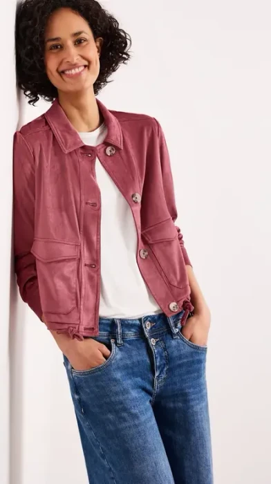 Street One Velours mit Knopfleiste Jacke dark clouded blush (Damen)