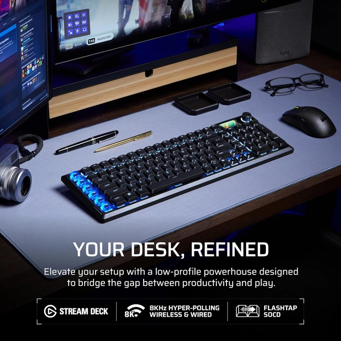 Corsair Vanguard Air 99 Wireless, schwarz, LEDs RGB, Corsair OPX Low-Profile, USB/Bluetooth, UK