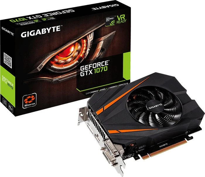 GIGABYTE GeForce GTX 1070 Mini ITX, 8GB GDDR5, 2x DVI, HDMI, DP