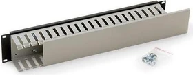 Triton einseitiger 19" Kunststoffkabelkanal, hellgrau, 2HE