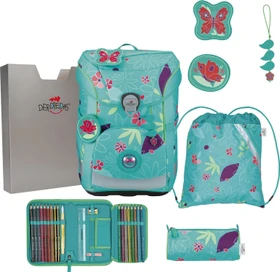 DerDieDas ErgoFlex Easy Butterfly Garden Schultaschen-Set, 5-tlg.