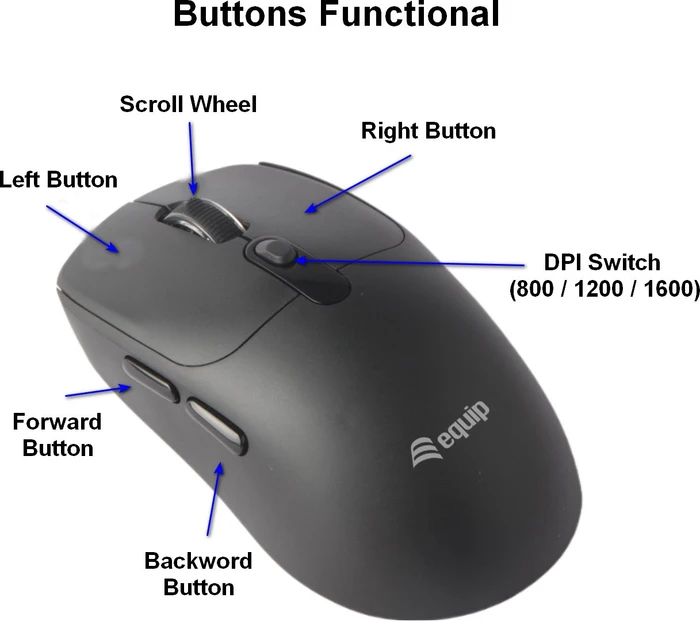 Equip Dual Mode Wireless Mouse schwarz, USB/Bluetooth