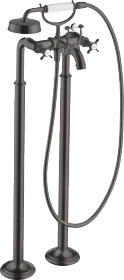 Hansgrohe Axor Montreux 2-Griff Wannenarmatur bodenstehend mit Kreuzgriffen brushed black chrome