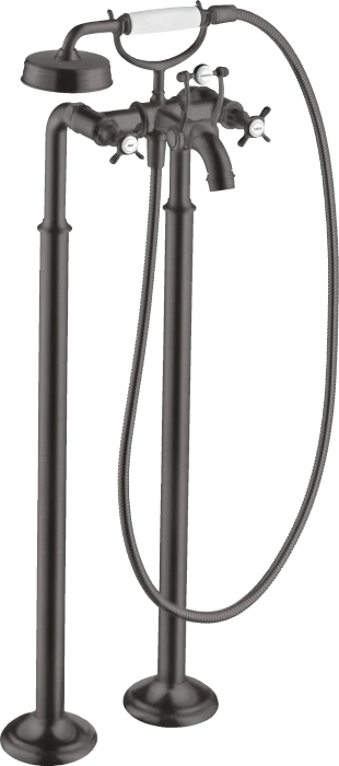 Hansgrohe Axor Montreux 2-Griff Wannenarmatur bodenstehend mit Kreuzgriffen brushed black chrome