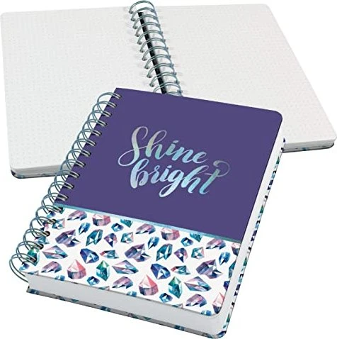 Sigel Jolie Spiral-Notizbuch, A5, punktiert, Hardcover, Motiv Fairy Gems, 120 Blatt